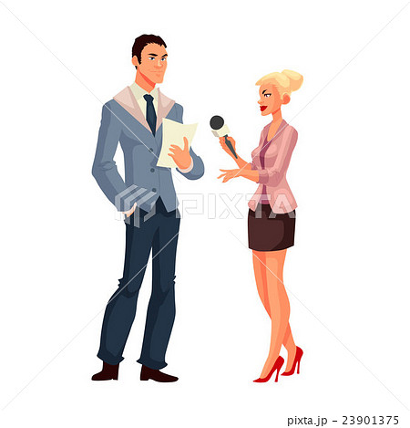 Beautiful female journalist, interviewee, reporter Beautiful female journalist, interviewee, reporter 23901375