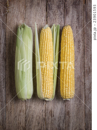 corn on wood table 23901593