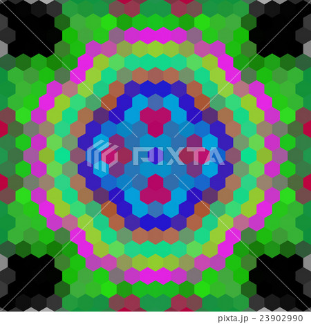 Kaleidoscopic low poly hexagon style vector mosaic 23902990