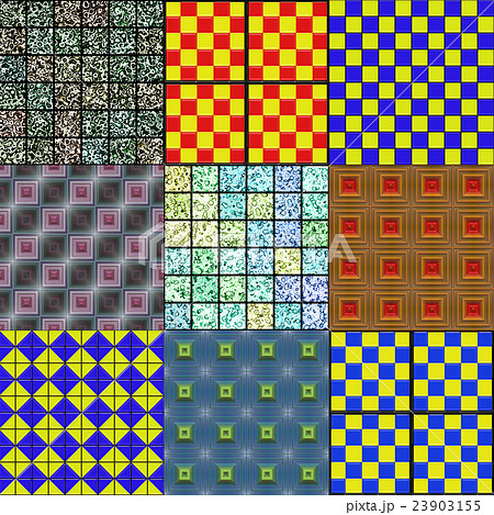 Set of tile pavement seamless generated textures 23903155