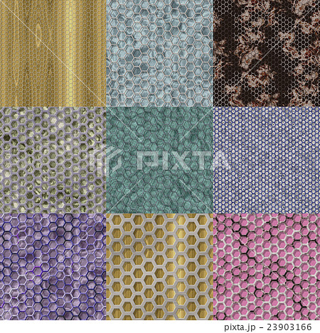 Set of wire mesh seamless generated textures Set of wire mesh seamless generated textures 23903166