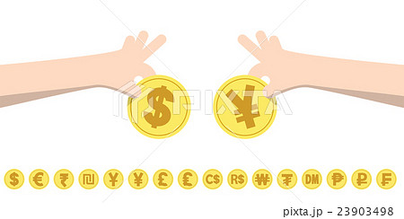 dollar exchange yen and coins currency exchange. 23903498