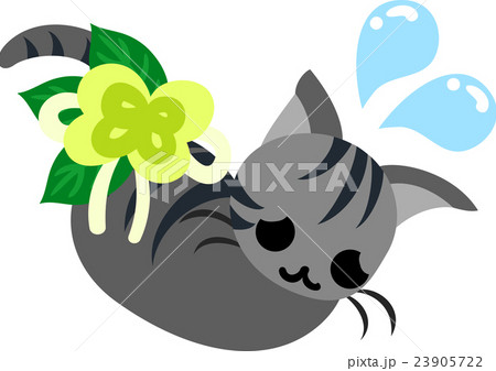 可愛い猫と可愛いアクセサリーのイラスト素材