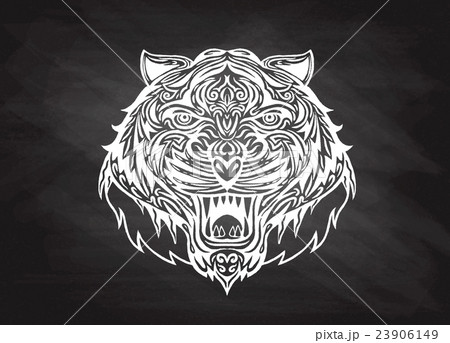 Hand drawn Tiger head Tattoo.psychedelic tiger 23906149
