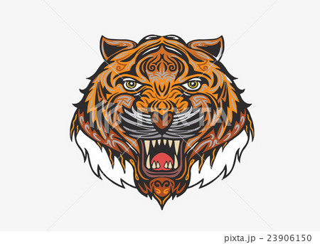 Hand drawn Tiger head Tattoo.psychedelic tiger 23906150