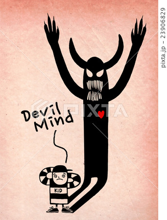 Boy with devil shadow that come from within him. 23906829
