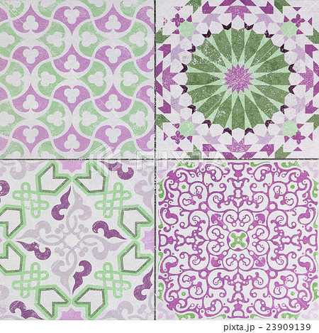 Beautiful old ceramic tile wall pattern in  park  23909139