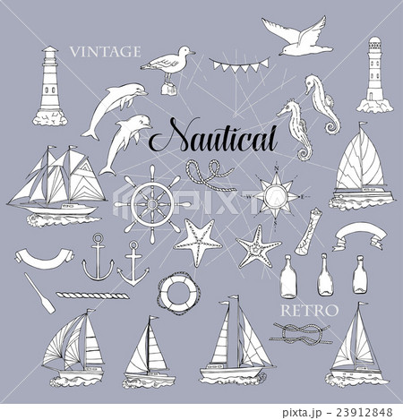Nautical set with ships 23912848