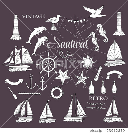 Nautical set with ships 23912850