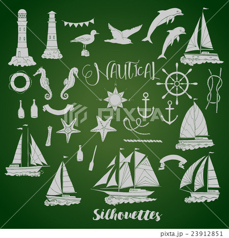 Set with nautical  silhouettes  23912851