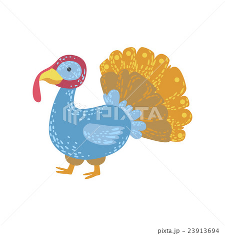 Multicolor Male Turkey Birdのイラスト素材