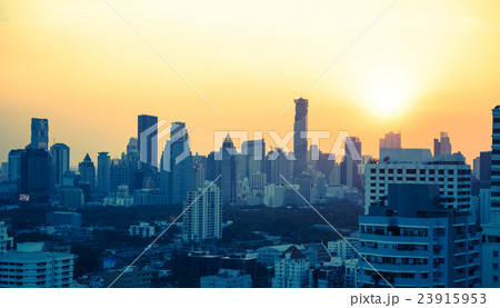 Bangkok skyline at sunset Panorama 23915953