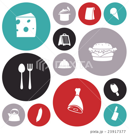 Flat design icons for food Flat design icons for food 23917377