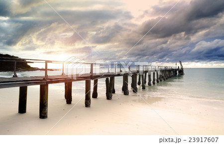 Sea wooden bridge in the morning 23917607