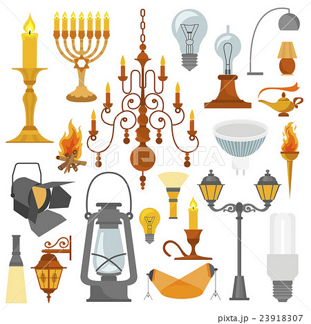 Lighting elements icon set Lighting elements icon set 23918307