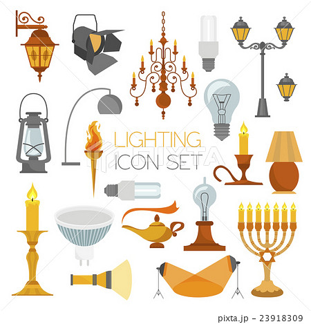 Lighting elements icon set 23918309