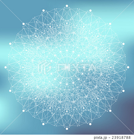 Geometric abstract connected line with dots. Big 23918788