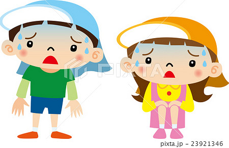 体調の悪い子供のイラスト素材