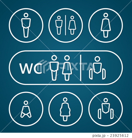 Restroom male female pregnant cripple sign 23925612