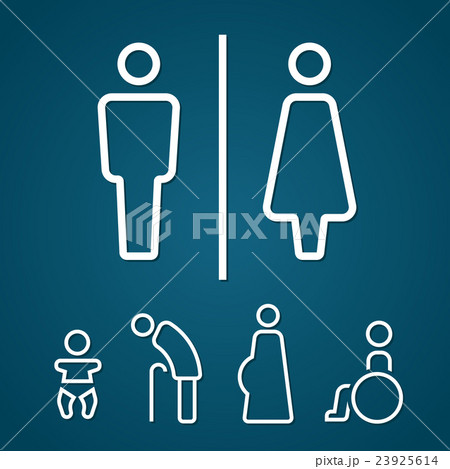 Restroom male female pregnant cripple sign 23925614