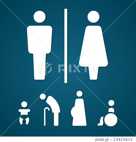Restroom male female pregnant cripple sign 23925615
