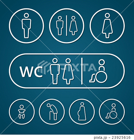Restroom male female pregnant cripple sign 23925616