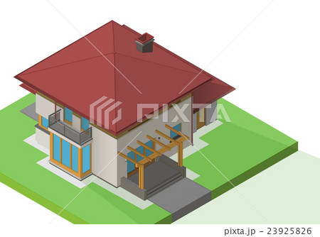 house suburban exterior vector isometric house suburban exterior vector isometric 23925826