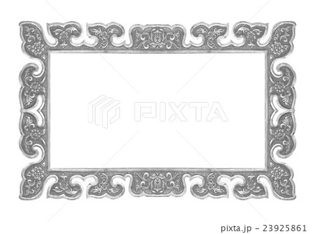 old decor frame handmade engraved isolate on white 23925861