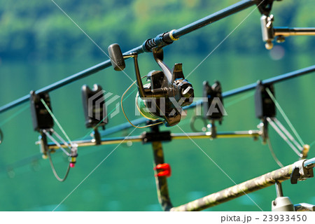 Carp Fishing Rods with Reel on Support System Carp Fishing Rods with Reel on Support System 23933450