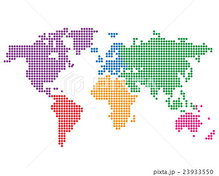 世界地図 ドット丸のイラスト素材