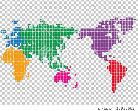 世界地圖顏色編碼的正方形 23933692