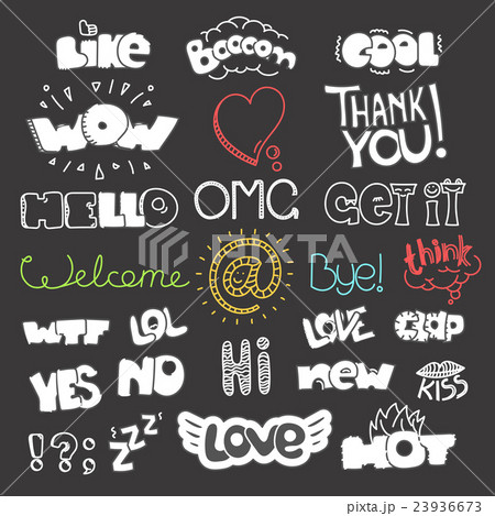Different sketch style words collection  23936673