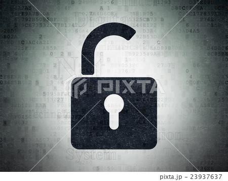 Information concept: Opened Padlock on Digital 23937637