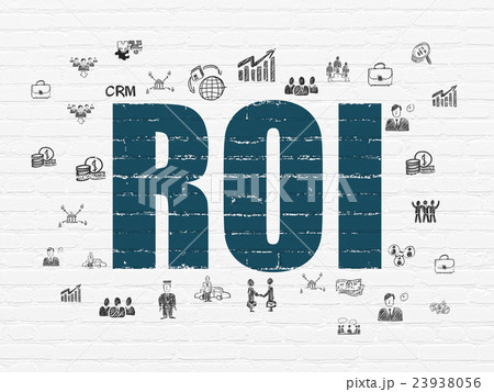 Finance concept: ROI on wall background 23938056