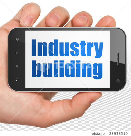 Manufacuring concept: Hand Holding Smartphone with Manufacuring concept: Hand Holding Smartphone with 23938510