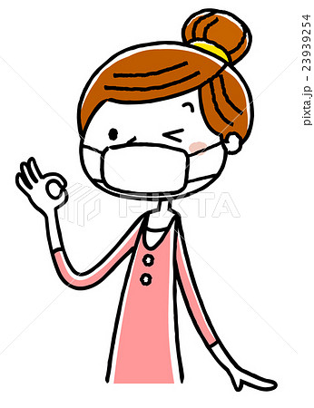 若い女性：マスク 23939254