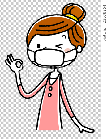 若い女性：マスク 23939254