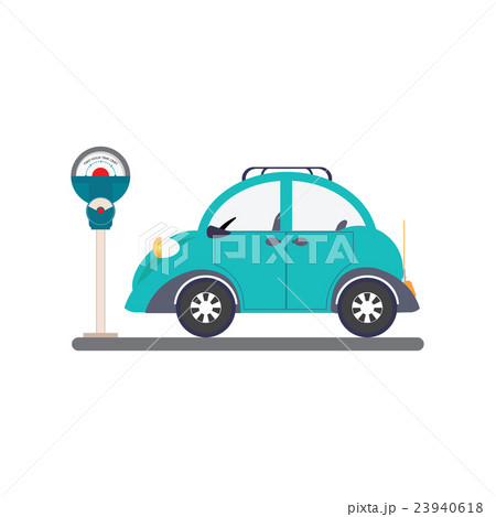 Car park with parking meter isolated on white Car park with parking meter isolated on white 23940618