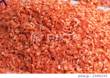 Plenty of dry shrimp at the market for sell Plenty of dry shrimp at the market for sell 23942233
