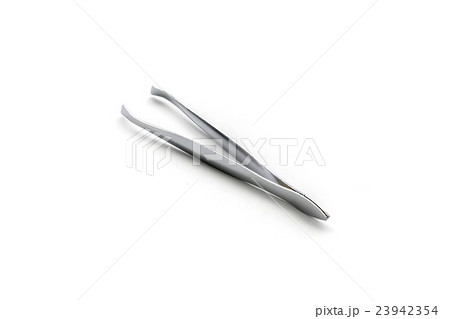 Tweezers of manicure set isolated on white 23942354