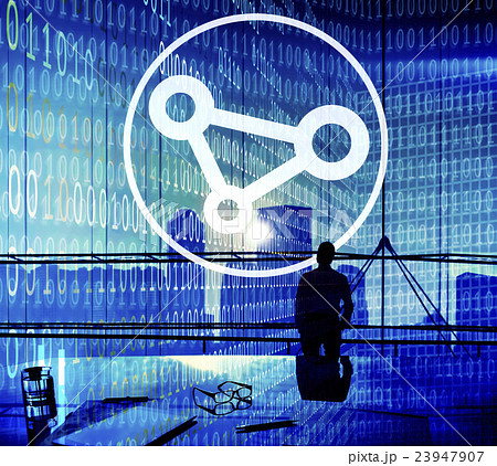 Business People Binary Code Sharing Technology Concept 23947907