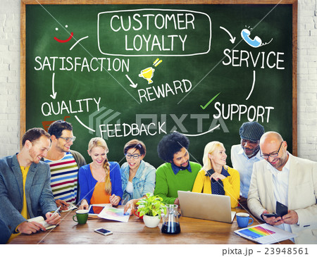 Customer Loyalty Satisfaction Support Strategy Concept Customer Loyalty Satisfaction Support Strategy Concept 23948561