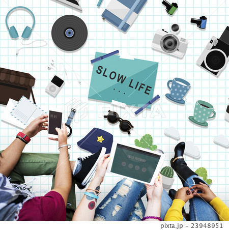 Hipster Slow Life Hobbies Leisure Concept Hipster Slow Life Hobbies Leisure Concept 23948951