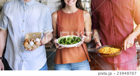 Friends Kitchen Cooking Dining Togetherness Concept 23949707