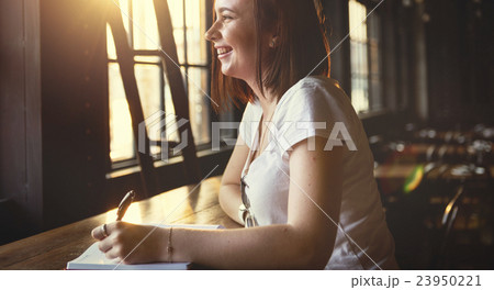 Woman Writing Thinking Working Concept 23950221