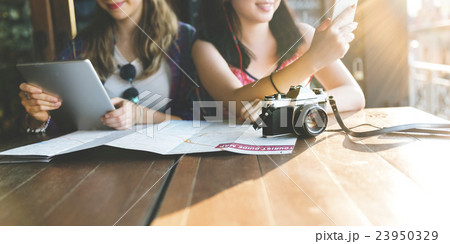 Girls Traveler Adventure Trip Vacation Concept 23950329