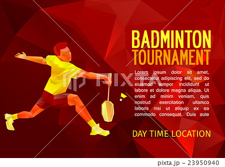 Badminton player, vector illustration with empty Badminton player, vector illustration with empty 23950940