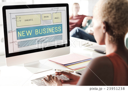 New Business Startup Planning Vision Goals Concept New Business Startup Planning Vision Goals Concept 23951238