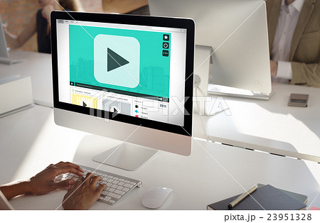 Play Button Watch Media Load Concept 23951328