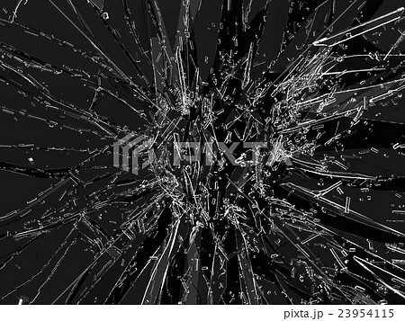 Pieces of broken or Shattered transparent glass Pieces of broken or Shattered transparent glass 23954115